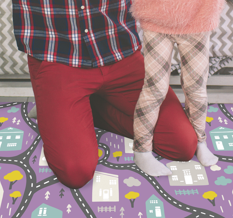 Vejkort spil vej vinyl tæppe - TenStickers