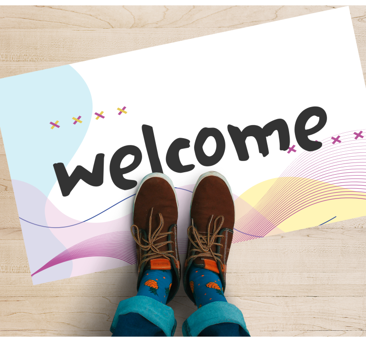 Moderne abstrakt velkomst vinyltæppe til entre - TenStickers