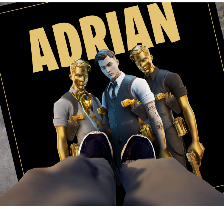 Videospil guld mand soveværelse tæppe - TenStickers