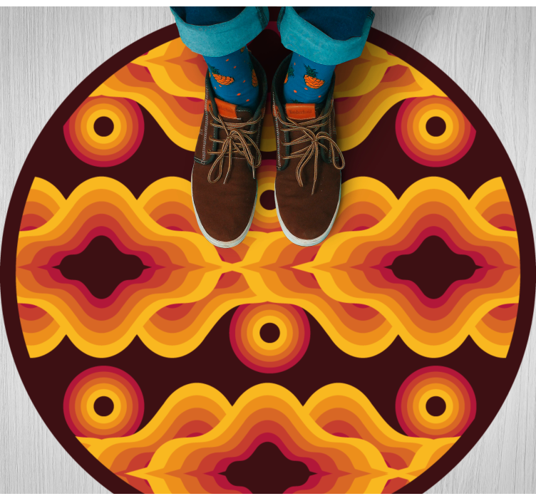 Vintage spiralmotiv mosaik vinyl tæppe - TenStickers