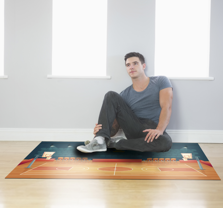 Vinyl tæppe basketballbane med navn - TenStickers