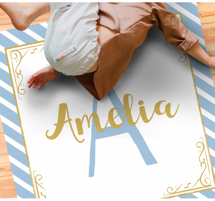 Vinyl tæppe med navn initial stil - TenStickers