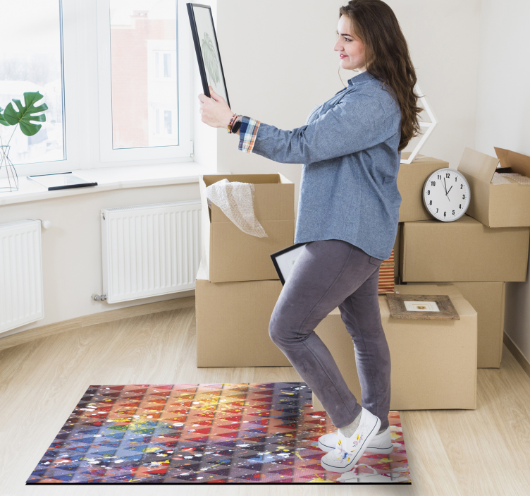 Vinyl tæppe trekant maling pletter - TenStickers