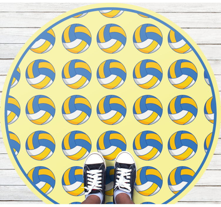 Volleyballmotiv vinyl tæppe med spil - TenStickers