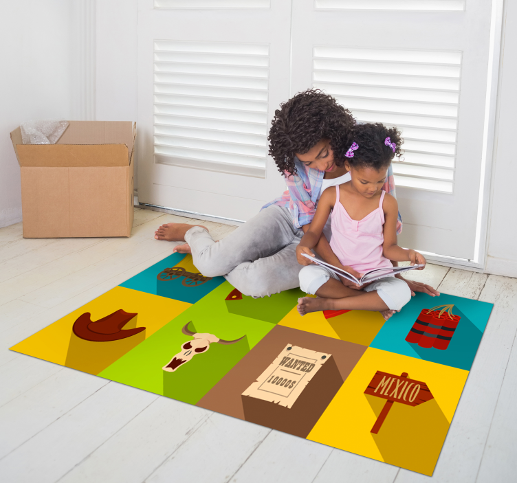 Western eventyr vinyl tæppe med spil - TenStickers