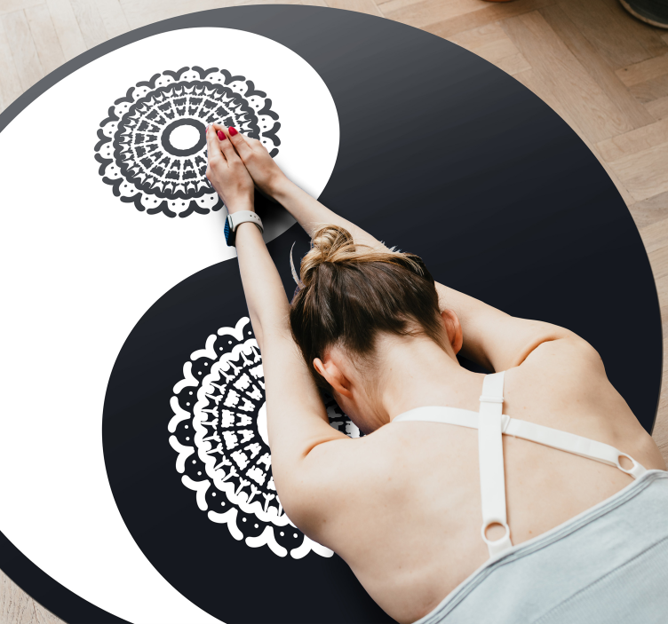 Yin yang mandala mandala vinyl tæppe - TenStickers