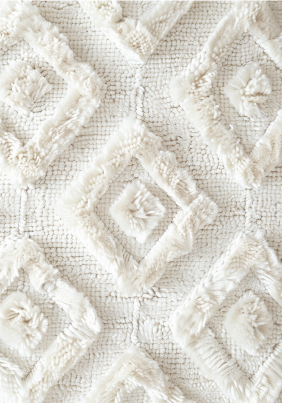 Diamant mønster hvidt vinyl tæppe - TenStickers