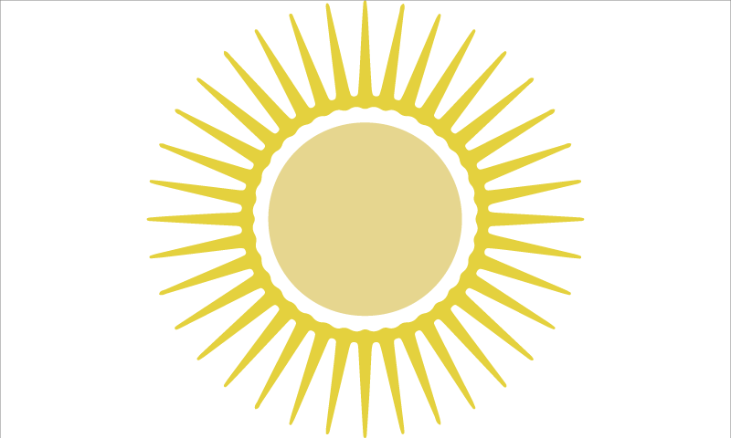 Gul sol hvidt vinyl tæppe - TenStickers