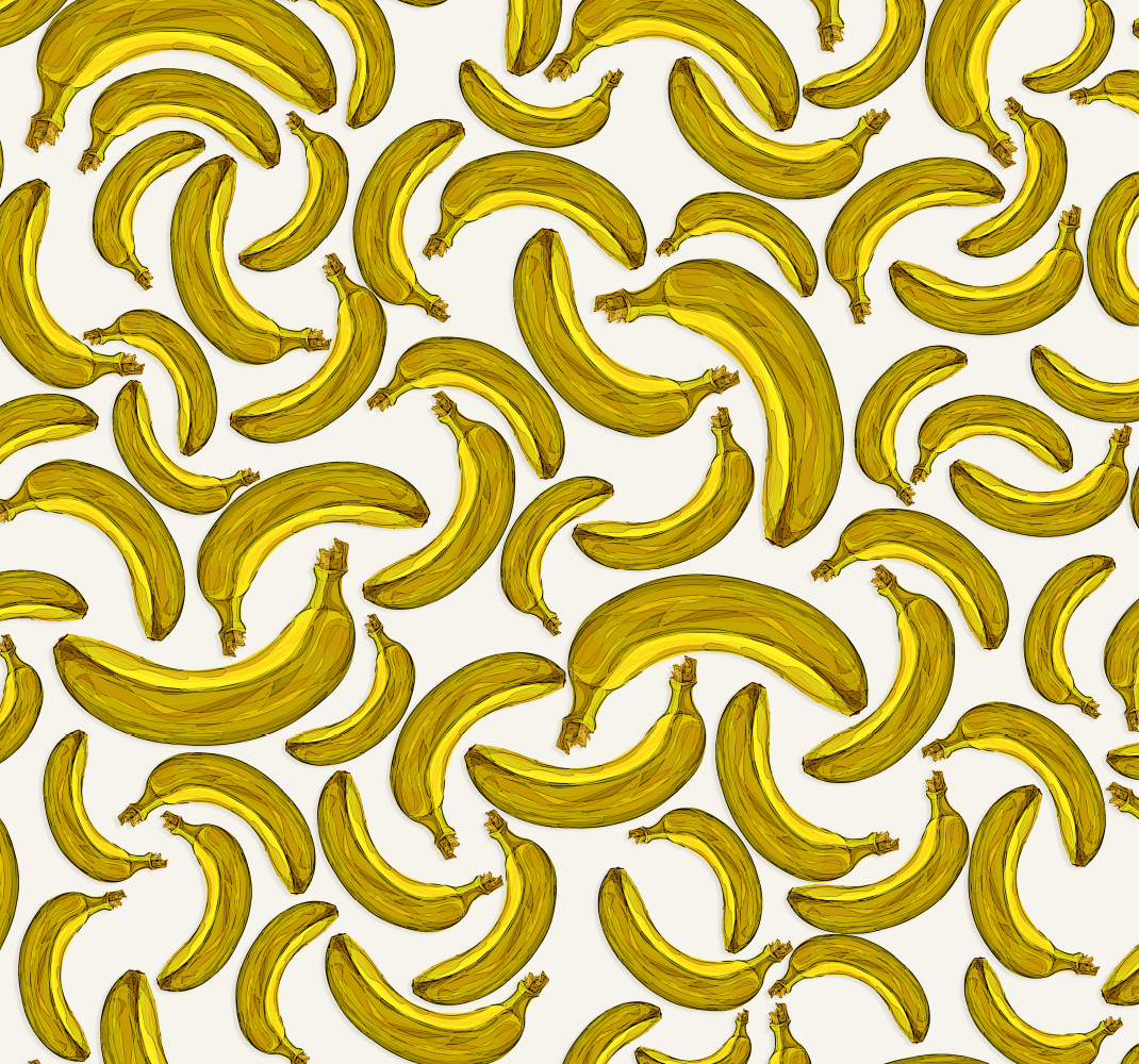 Banan design vinyl tæppe gul - TenStickers