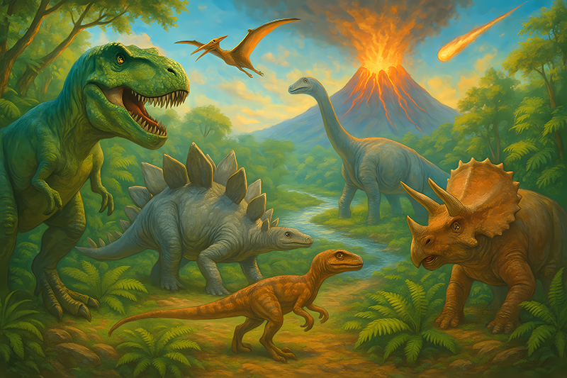 Dinosaurernes udryddelse vinyltæpper med dyr - TenStickers