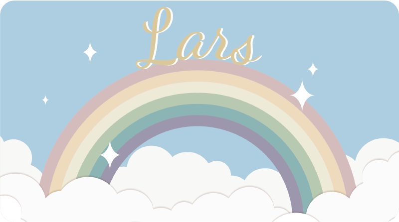 Tilpasset regnbue vinyl tæppe med navn - TenStickers
