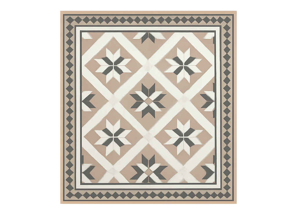 Beige marokkansk stil vinyl tæppe med fliseeffekt - TenStickers