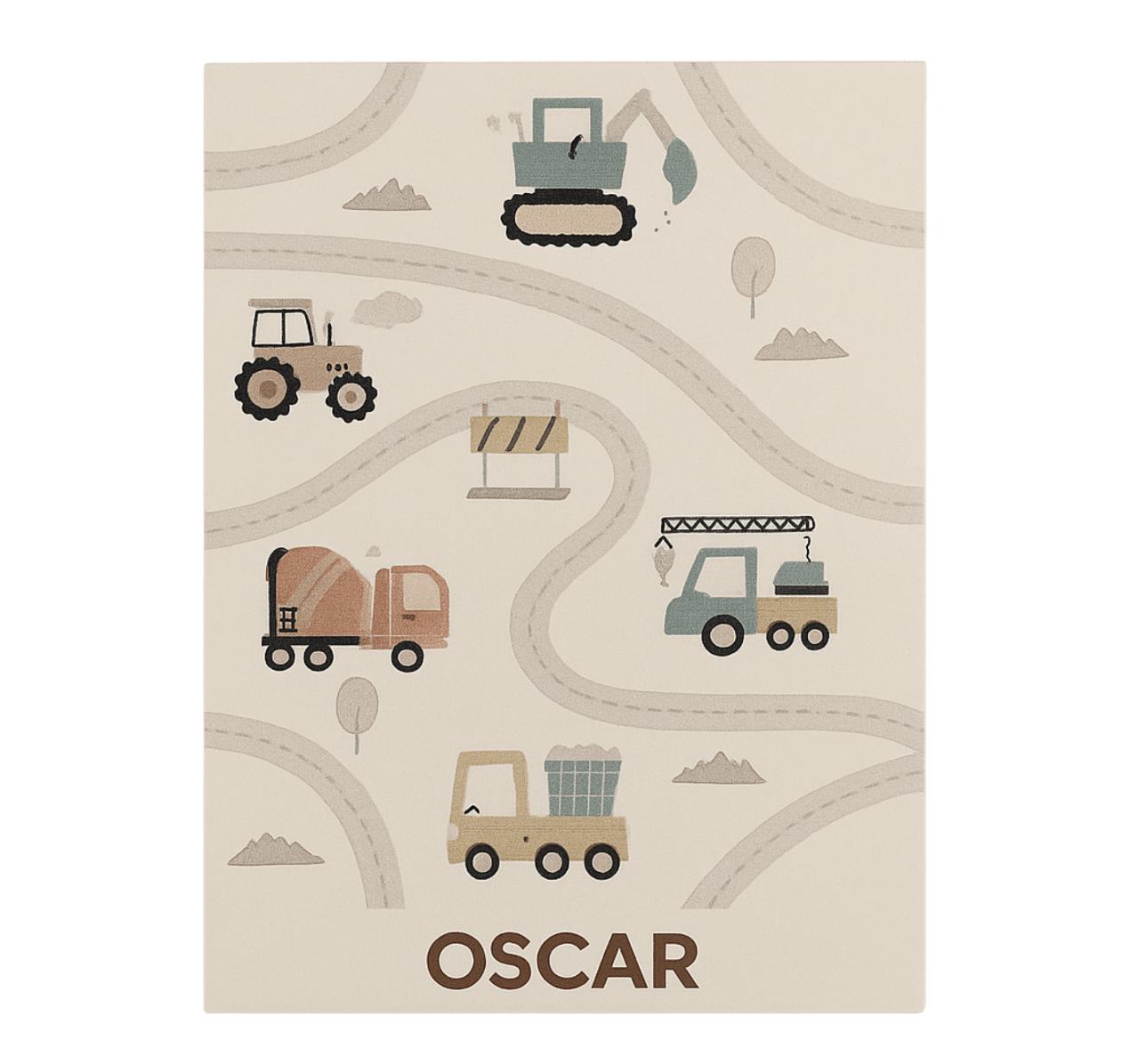 Specialfremstillet beige konstruktion vinyl tæppe - TenStickers