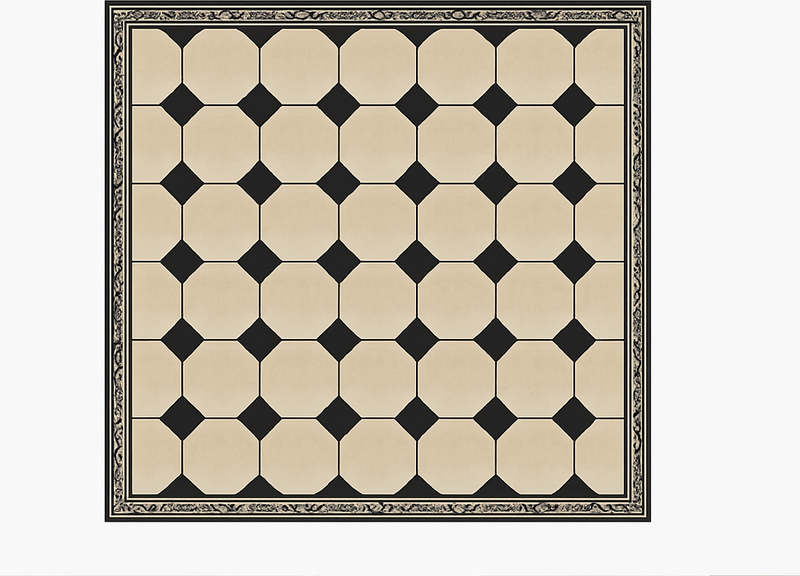 Diamant beige ternet køkken tæpper - TenStickers