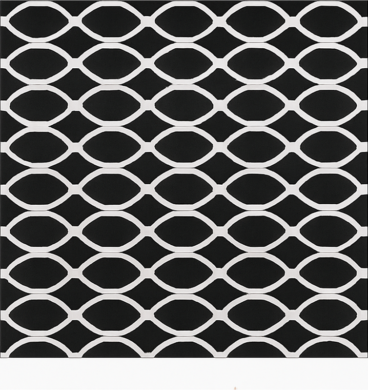 Monokrom ovalt design vinyl tæppe til spisestue - TenStickers