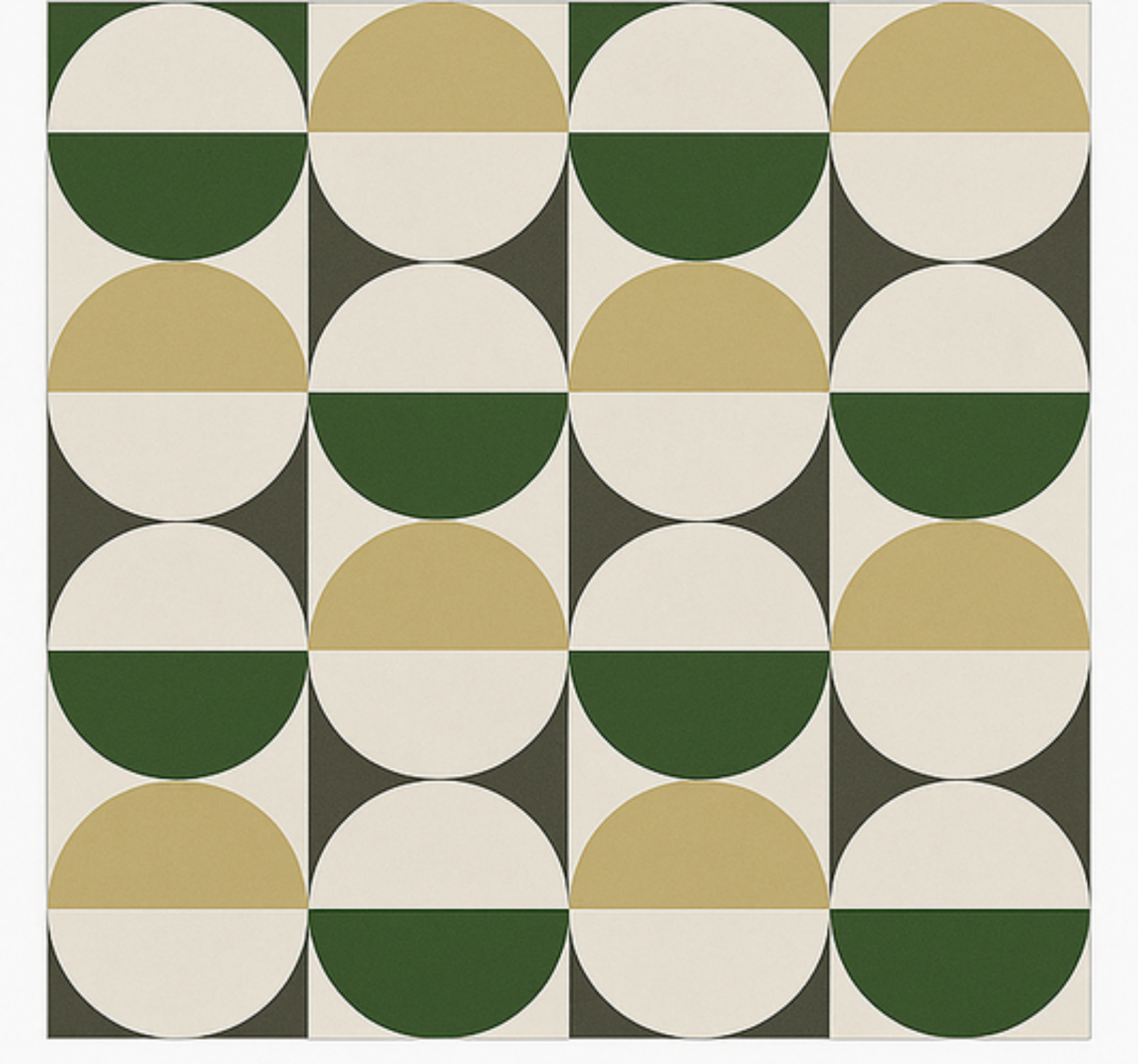 Cirkulært mønster fra midten af århundredet vinyl tæppe til spise - TenStickers