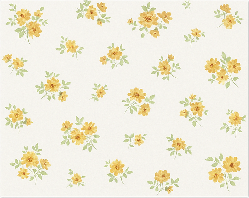Delikat chintz-blomster vinyl tæppe til spisestue - TenStickers