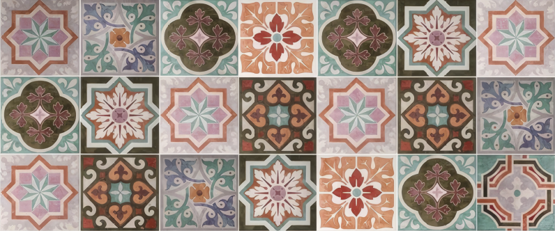 Piastrellisk siciliansk mosaik vinyl tæppe - TenStickers