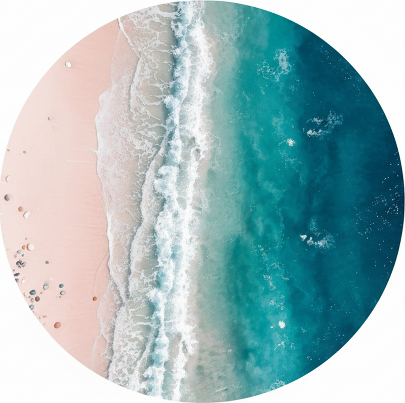 Vinyl tæppe til stuen strandcirklen - TenStickers