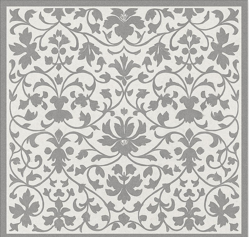Køkken tæpper elegant grå arabesque - TenStickers