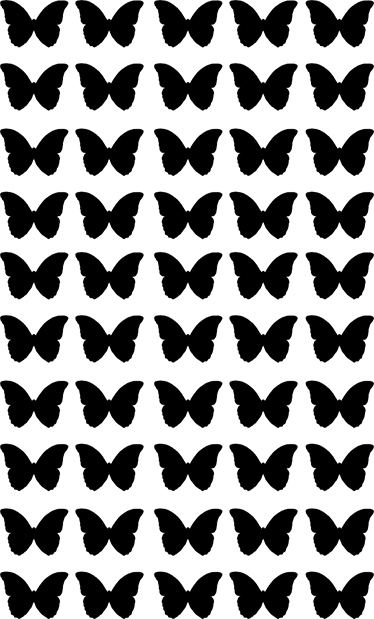 Vinyltæpper med dyr sorte flyvende sommerfugle - TenStickers