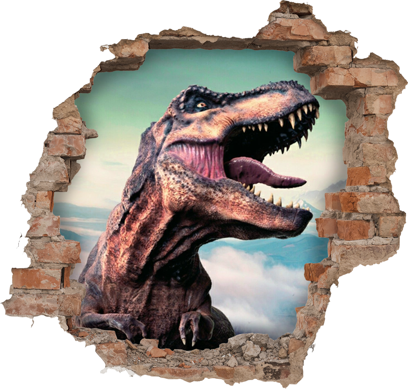 Vinyltæpper med dyr realistisk 3d t-rex - TenStickers