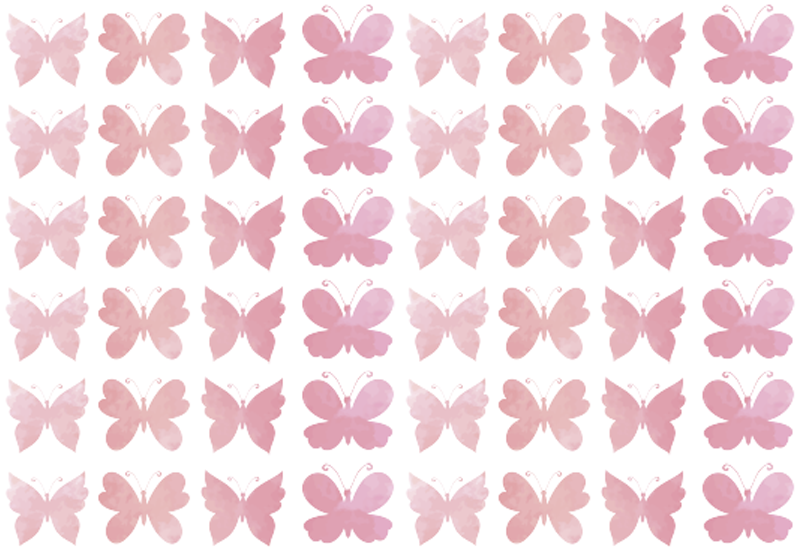 Vinyltæpper med dyr i pink sommerfugle design - TenStickers