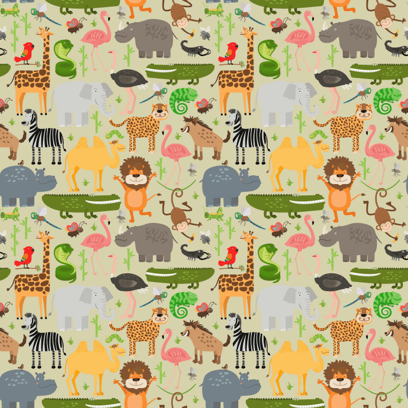 Vinyltæpper med dyr jungle design - TenStickers