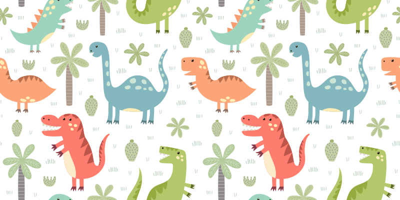 Vinyltæpper med dyr happy dinosaur kallax - TenStickers