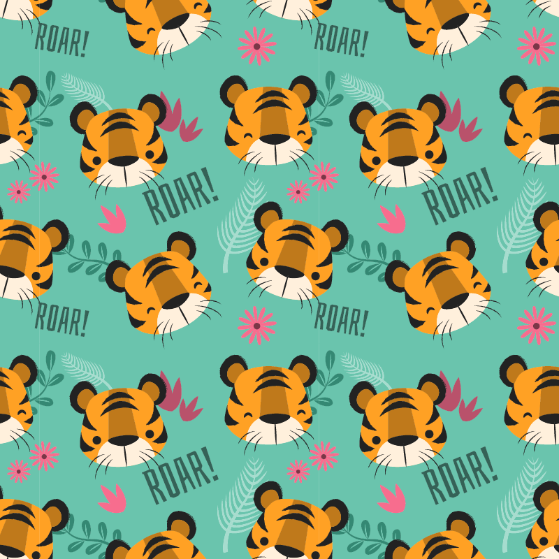 Vinyltæpper med dyr baby tigre brøler - TenStickers