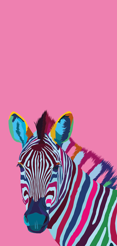 Vinyltæpper med dyr zebra pop art iphone - TenStickers