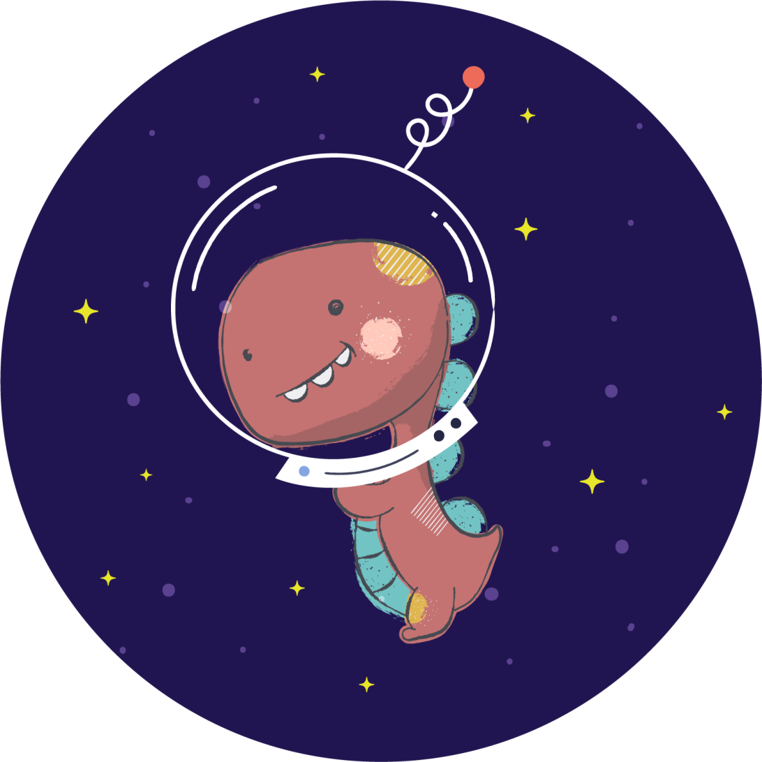 Vinyltæpper med dyr space t-rex - TenStickers