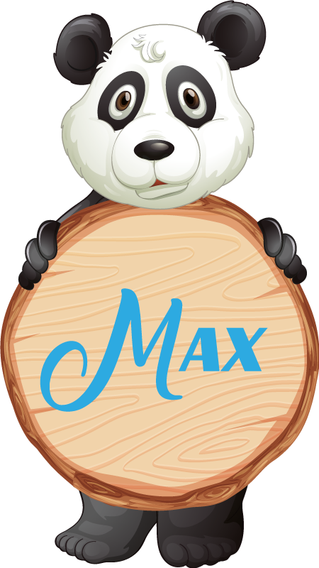 Vinyltæpper med dyr panda med navn - TenStickers