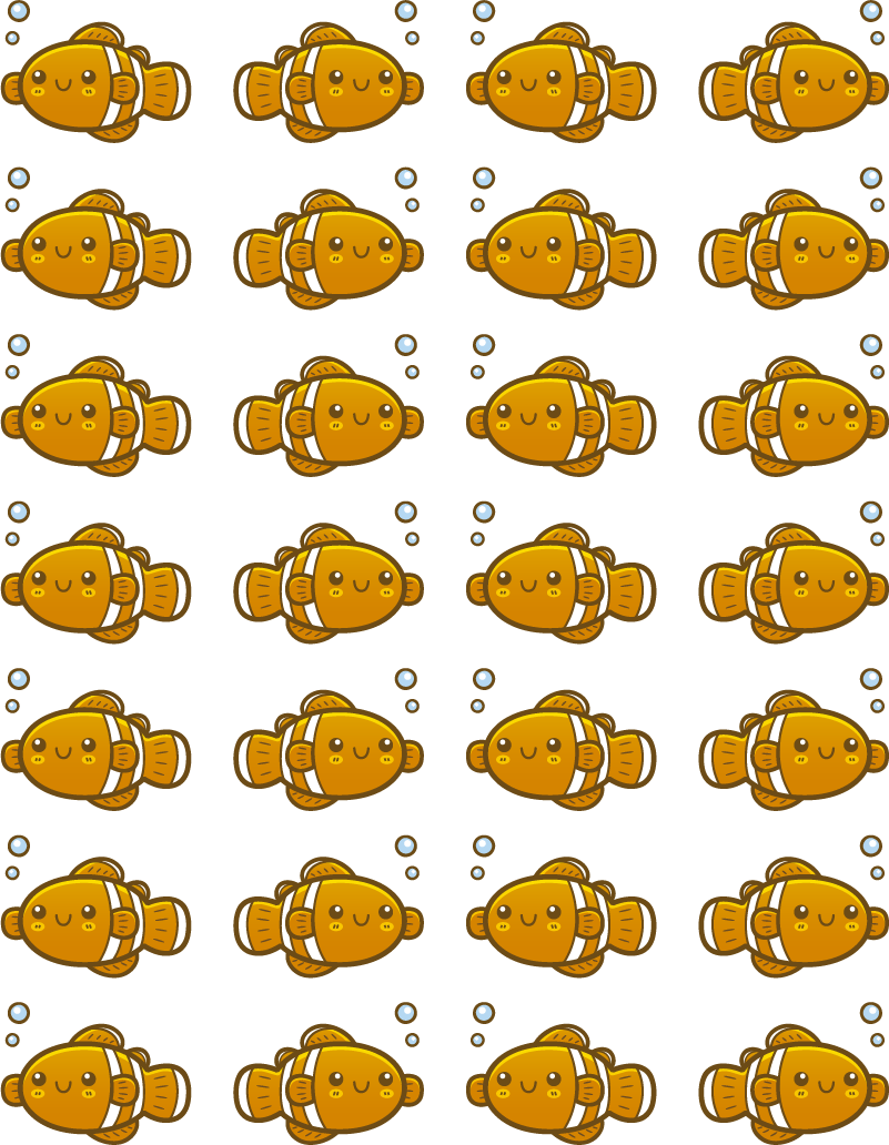 Vinyltæpper med dyr clownfisk mønster - TenStickers