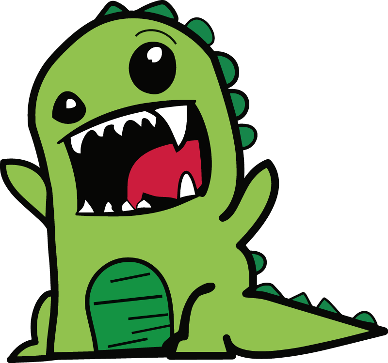 Vinyltæpper med dyr grøn dinosaur doodle skræmmende - TenStickers