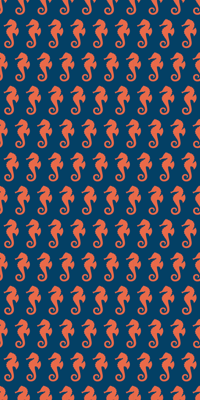 Vinyltæpper med dyr orange havhest mønster - TenStickers