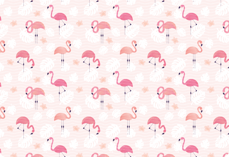 Vinyltæpper med dyr i pink flamingo motiver - TenStickers