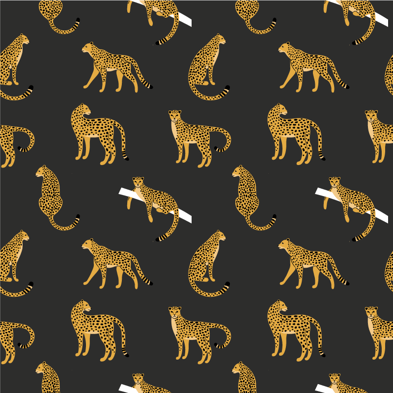 Vinyltæpper med dyr leoparder på mørk baggrund - TenStickers