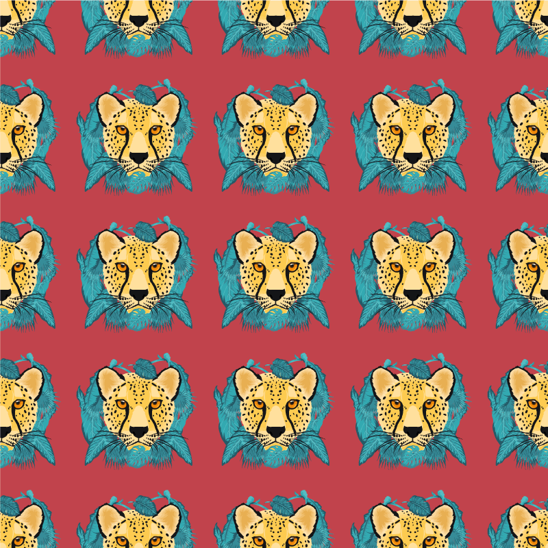 Vinyltæpper med dyr orientalisk leopard grafik - TenStickers