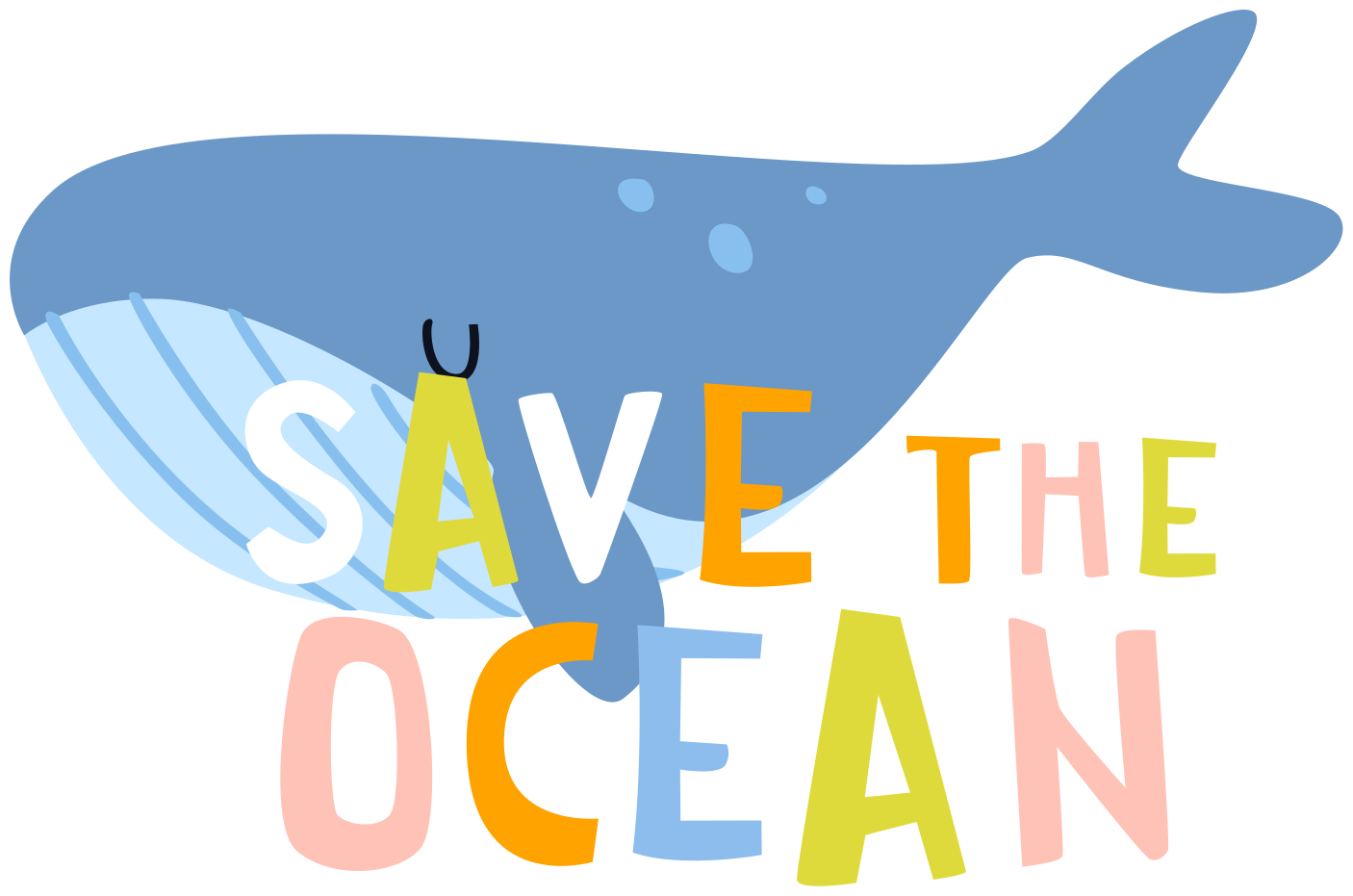 Vinyltæpper med dyr save the ocean beluga - TenStickers