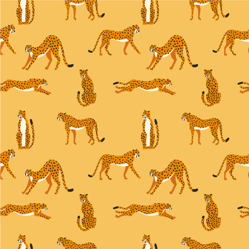 Vinyltæpper med dyr gult leopard grafik mønster - TenStickers