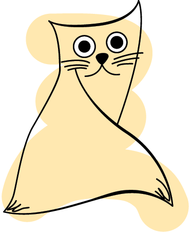 Vinyltæpper med dyr beige malet kat - TenStickers