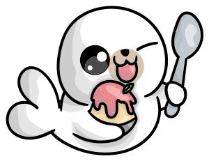 Vinyltæpper med dyr anime baby sæl - TenStickers