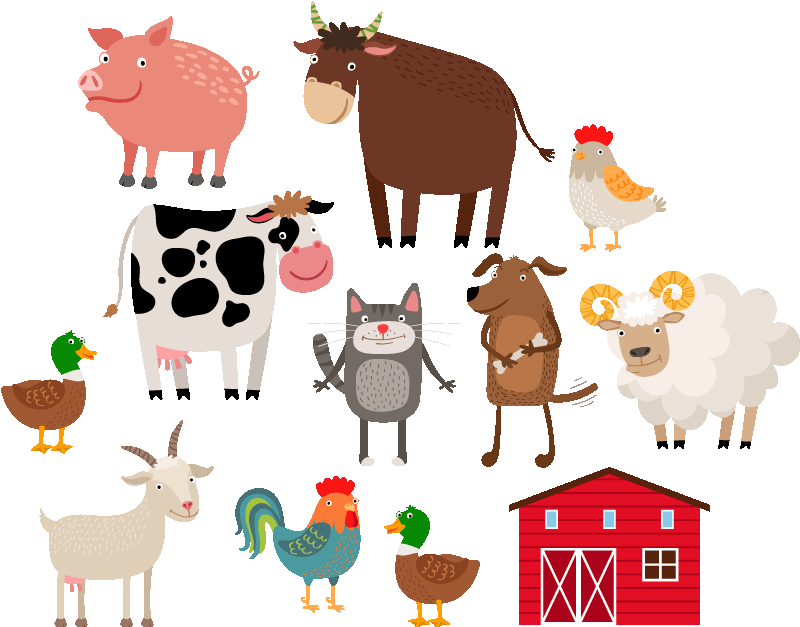 Vinyltæpper med dyr boerderij sæt - TenStickers