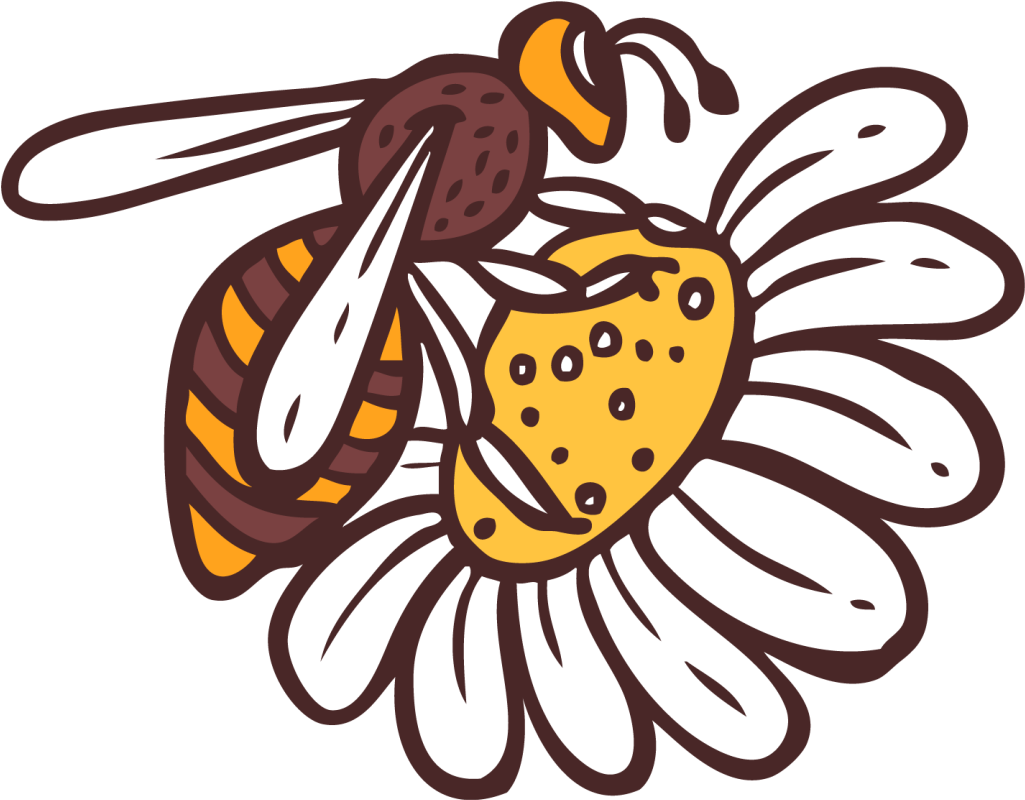 Vinyltæpper med dyr bee på blomst - TenStickers