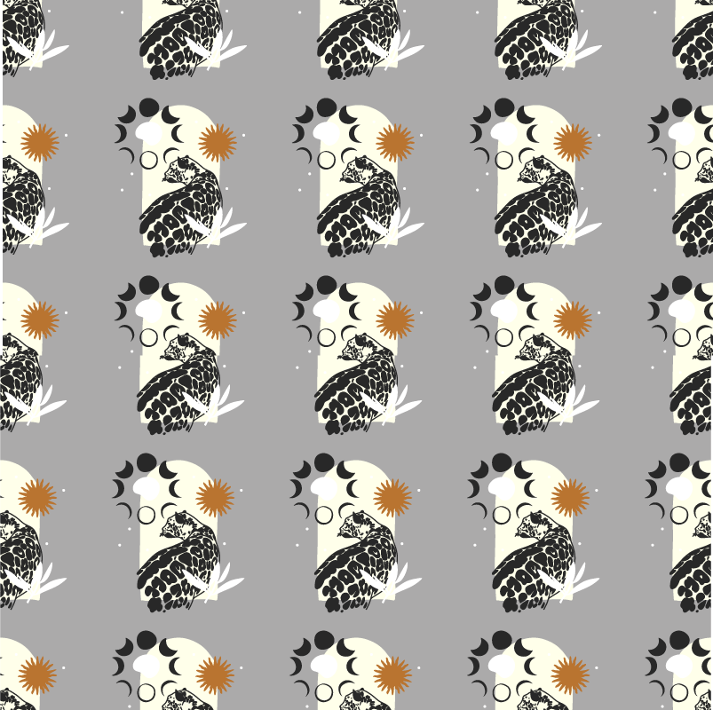 Vinyltæpper med dyr månelandskab med sort leopard - TenStickers