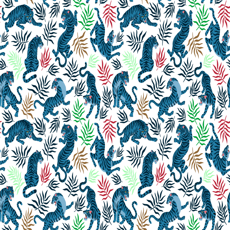 Vinyltæpper med dyr farverige og farlige leoparder - TenStickers