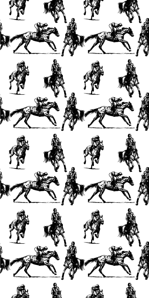 Vinyltæpper med dyr sort og hvid hestemønster - TenStickers