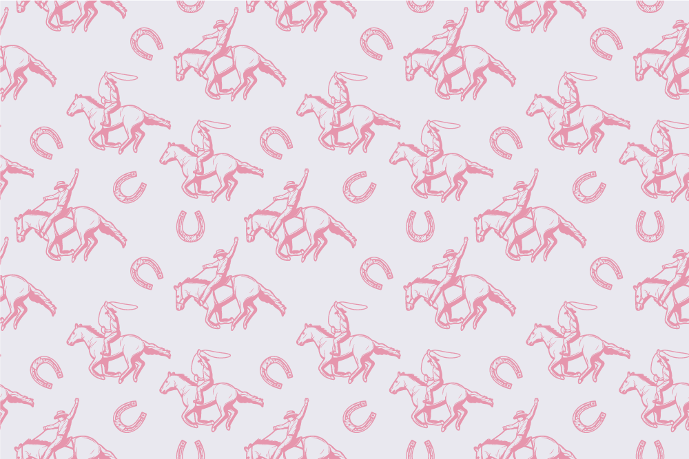 Vinyltæpper med dyr pink cowboy hestemønster - TenStickers