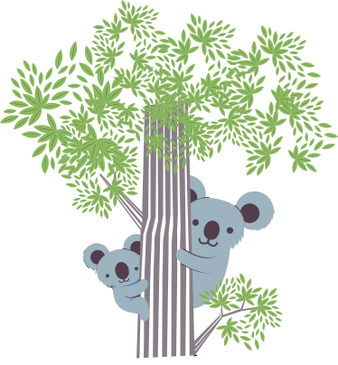 Vinyltæpper med dyr koalaer på et træ - TenStickers